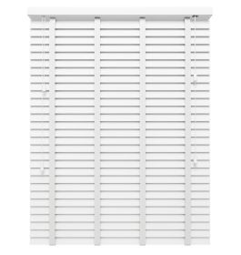 Editions White Stone with Pure Tape - A white wooden Venetian blind with white tapes