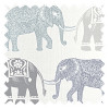 Indian Elephants in Blue