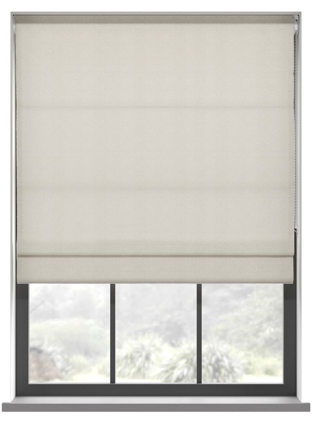 Our Speckle Cotton Ball Roman blind in the kitchen window.