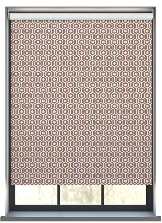 Hex Grecian Copper Roller Blind