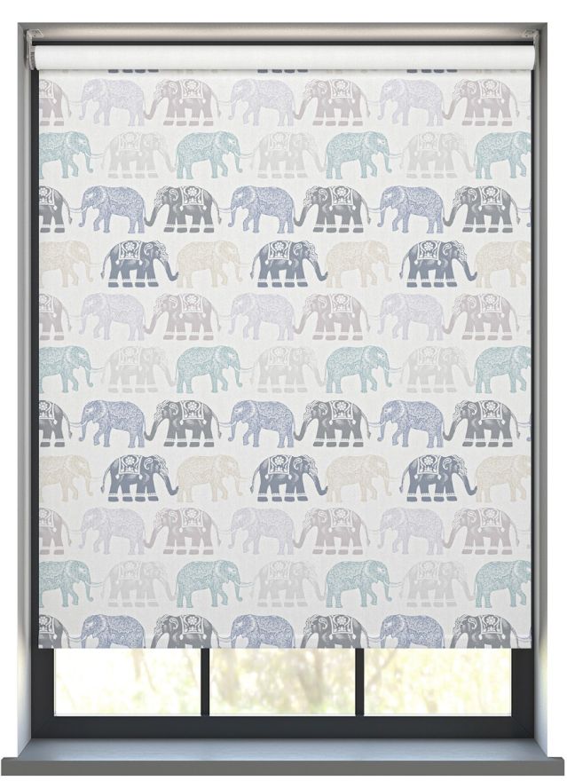 Indian Elephants in Blue