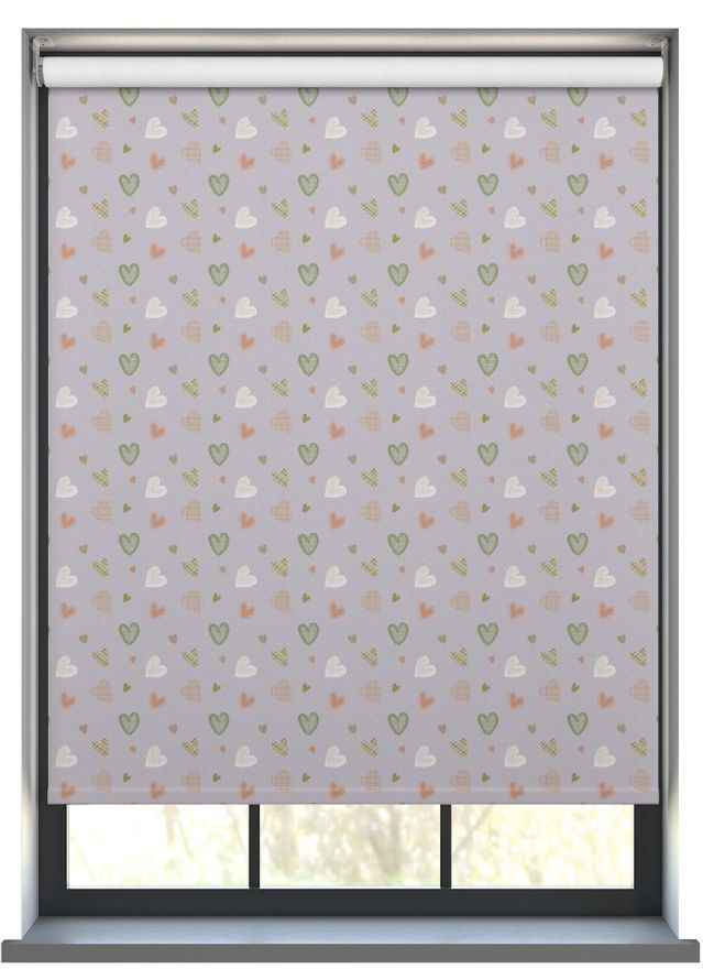 Pepper Patch Hearts in Mauve Roller Blind
