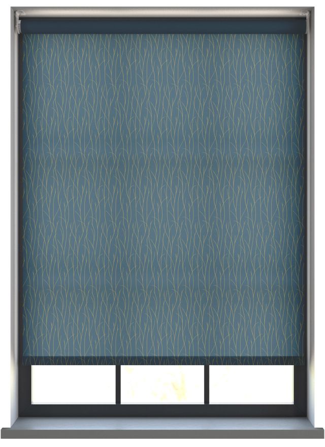 Crown Teal Gold Roller Blind
