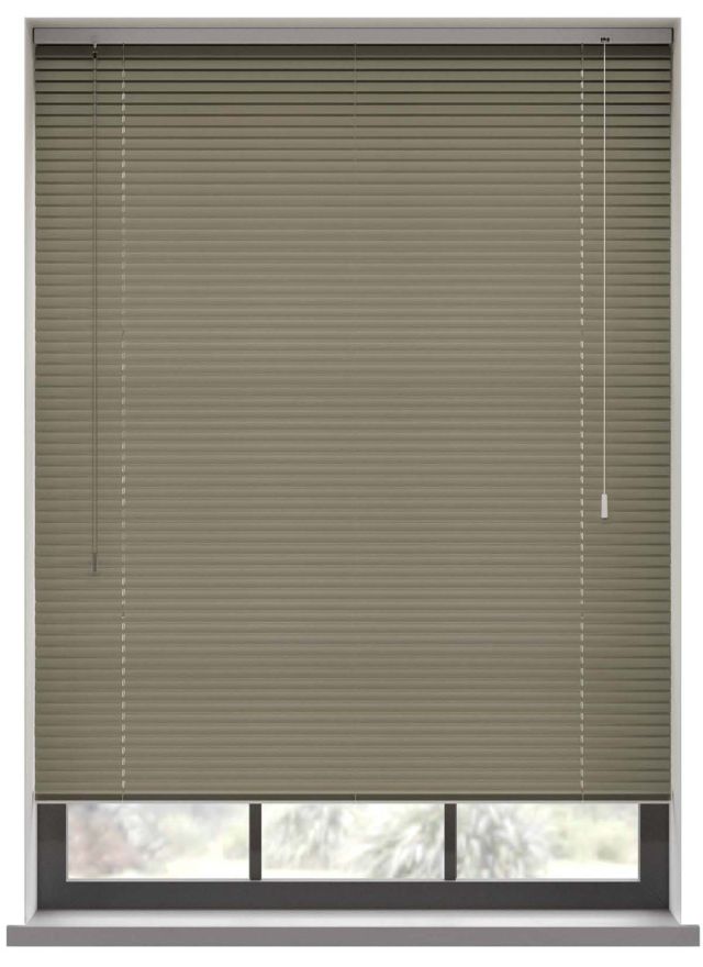 A darker grey aluminium blind in the kitchen 