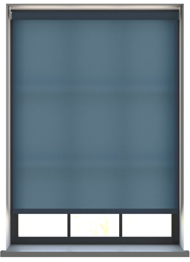 Our Burst Dusk Sky Roller blind in a kitchen window.