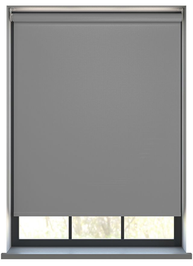 Our Gibson Pewter Roller blind in a bathroom window.