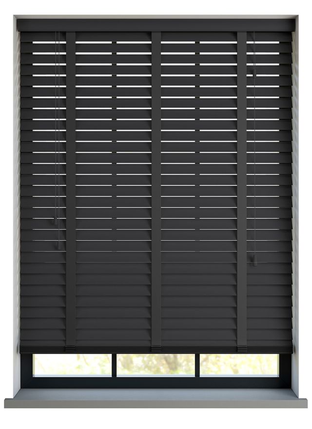 Essentials Black Wood Taped Venetian Blind