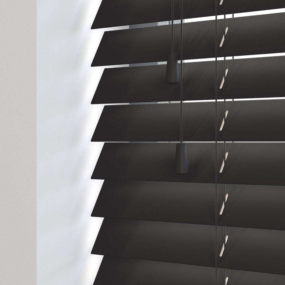 Essentials Black Wood Venetian Blind