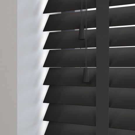 Essentials Black Wood Taped Venetian Blind