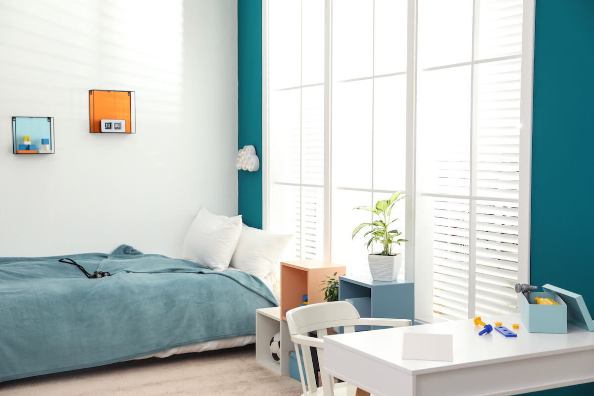teal blue bedroom inspo